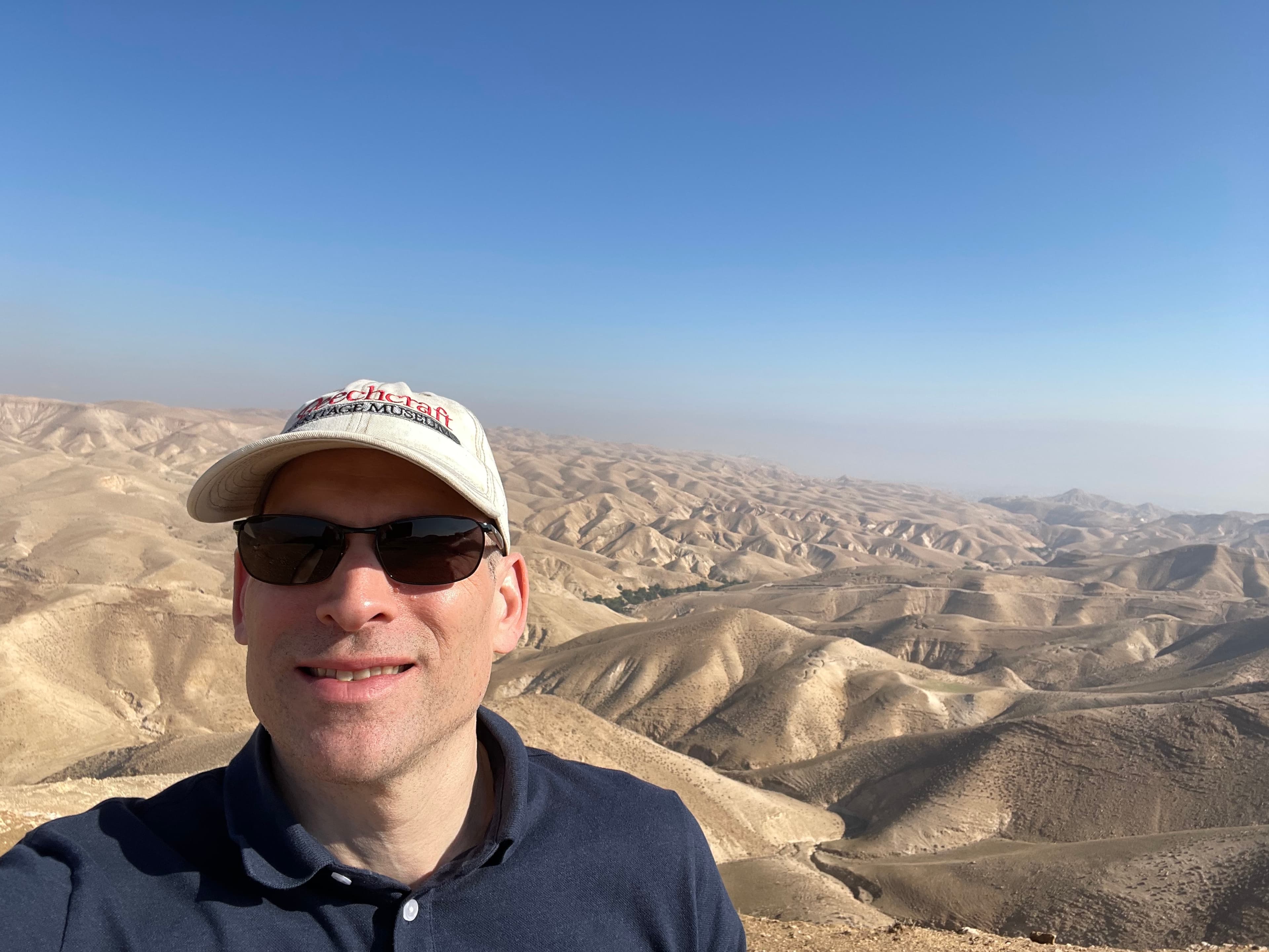 Chris Zant in the Judean wilderness, on foot